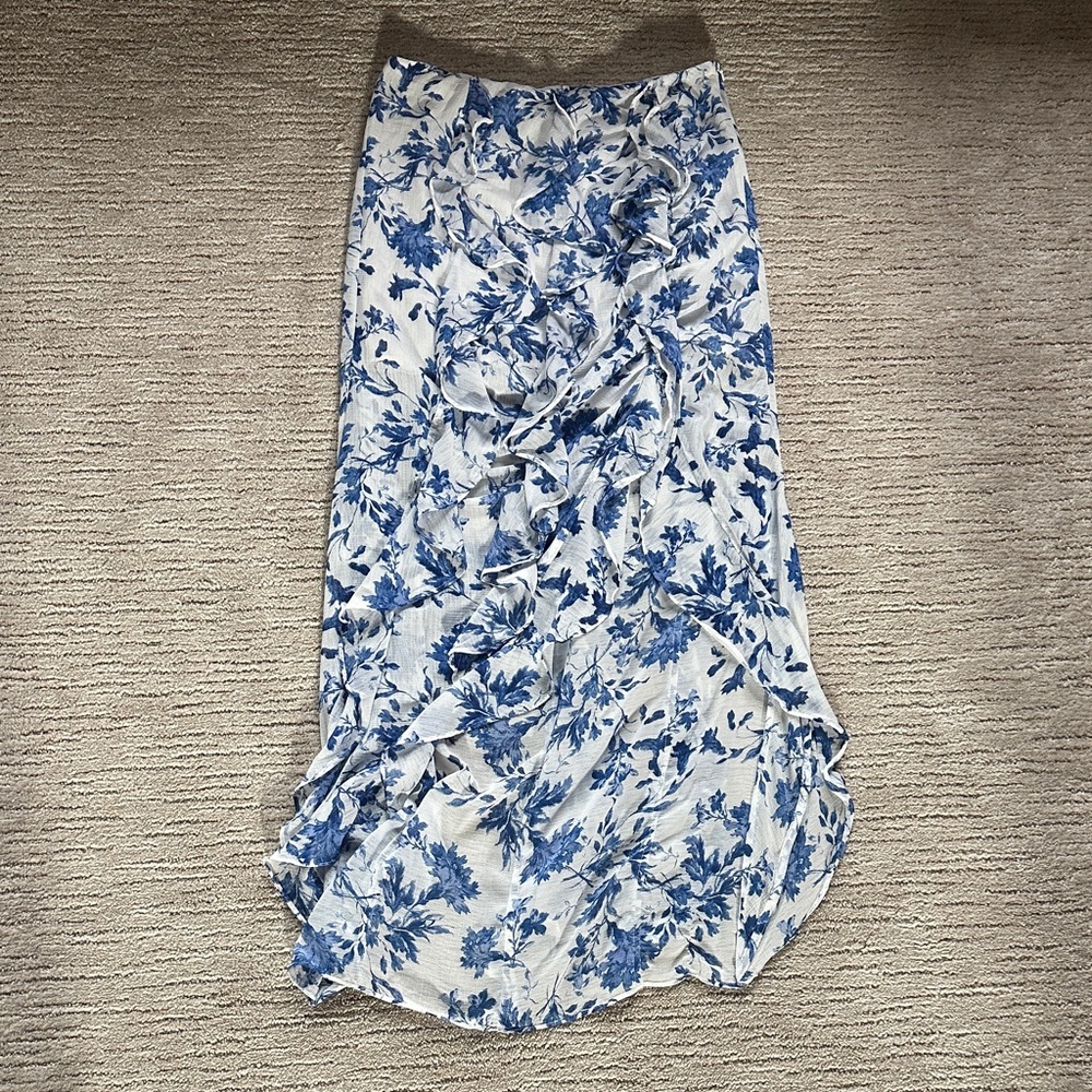 Free People Floral Blue and White Women's Skirt